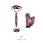 Set de roller y gua sha piedra amatista