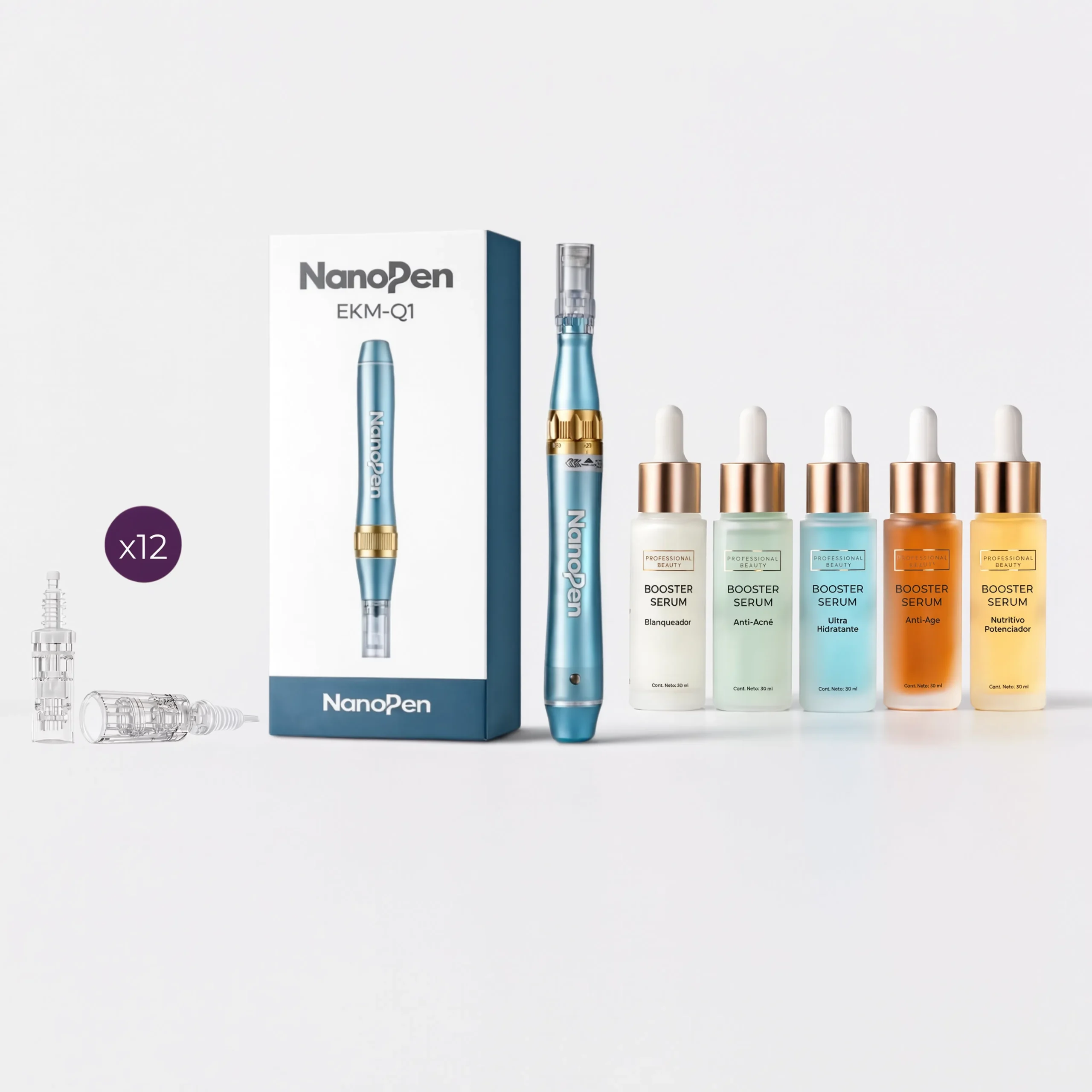 Kit-NanoPen-con-s_rums-reales Kit Dermapen Nanopen Booster Serum - Tratamientos Personalizados - Imagen 1